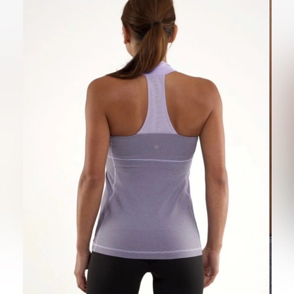 Lululemon Scoop Neck Tank Lilac Heathered Wide Strap size 10 - Picture 2 of 7